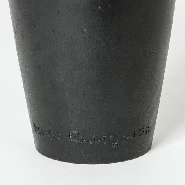 Black Art Noveau Bronze Vase by Hugo Elmqvist, 1890s For Sale - Image 8 of 10