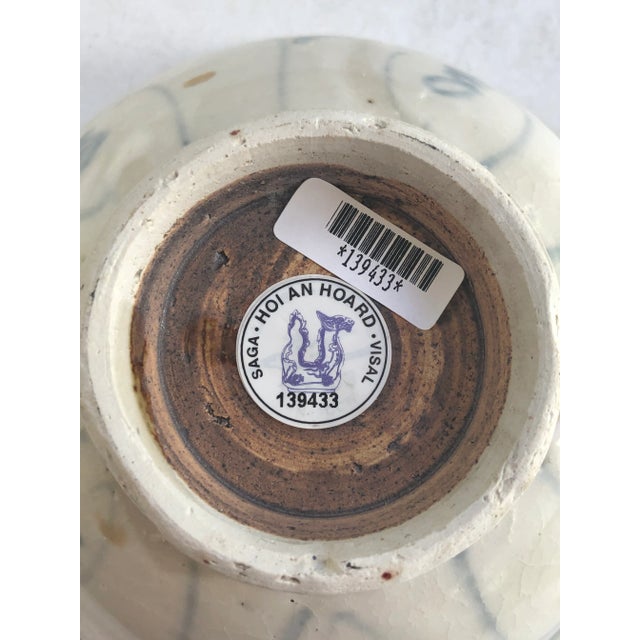 Ceramic 15th Century Blue and White Pottery Bowl, Hoi-an Cargo Hoard, Vietnam For Sale - Image 7 of 8