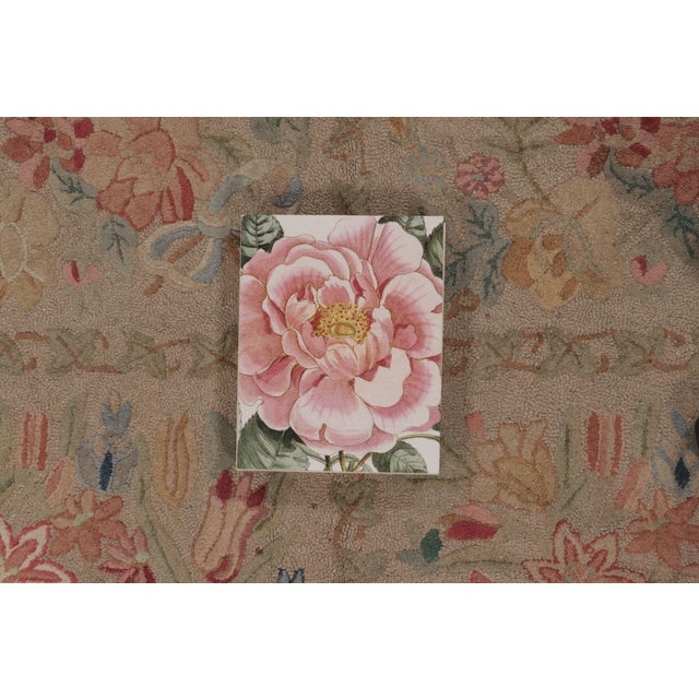 Antique 20th Century Hooked Rug With Floral Panels in Beige & Soft Hues - Rug & Kilim For Sale - Image 9 of 11