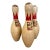 Set of Three Vintage Brunswick Abc Bowling Pins For Sale