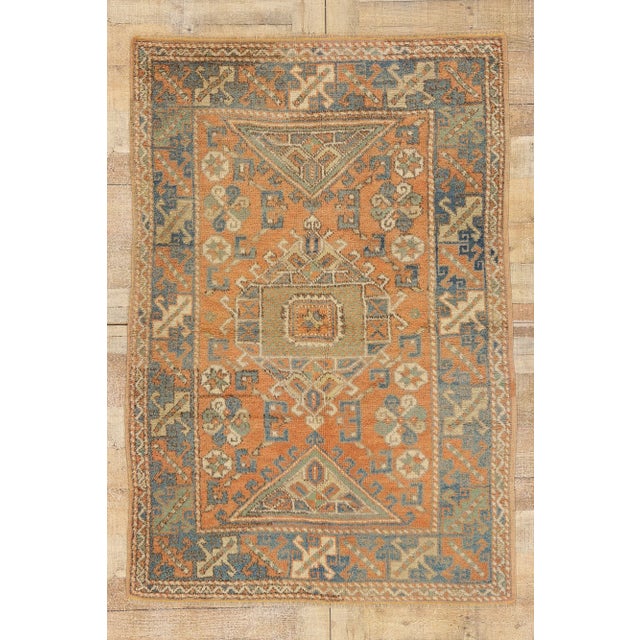 Vintage Orange Turkish Oushak Rug - 04'00 X 05'08 For Sale - Image 9 of 9