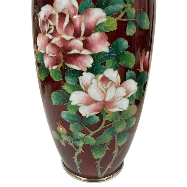 Japanese Mid-20th Century Vintage Japanese Cloisonné Enamel Vase For Sale - Image 3 of 11