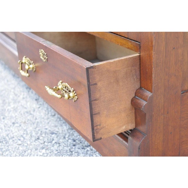 Mid 19th Century Antique Eastlake Victorian Walnut Wavy Glass Triple Bookcase Display Cabinet For Sale - Image 5 of 13