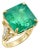 Fancy Vivid Green Emerald Shape Square Step Cut Emerald Diamond Cocktail Statement, Size 7 For Sale