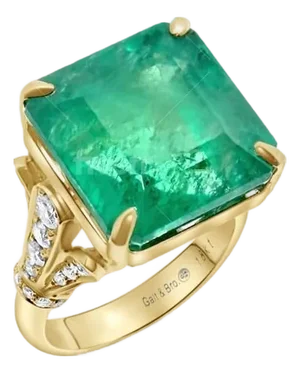 Fancy Vivid Green Emerald Shape Square Step Cut Emerald Diamond Cocktail Statement, Size 7
