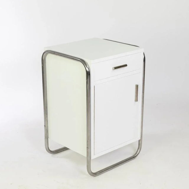 White Side Cabinet in Bauhaus Style by Artur Drozd For Sale - Image 8 of 8