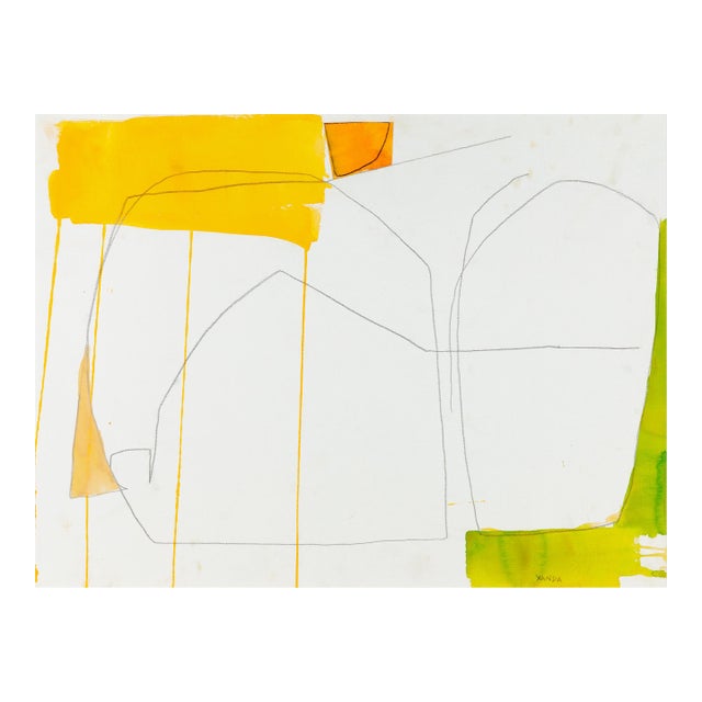 Contemporary Abstract Collage, Watercolor and Pencil on Paper "Growth" by Xanda McCagg For Sale