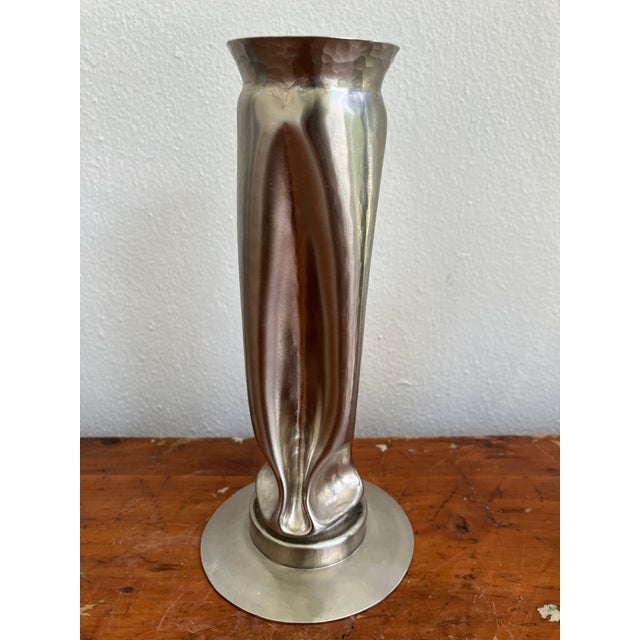 Silver Thomas Roy Markusen Brutalist Nickel Plated Vases, Set of 3, 1970s For Sale - Image 8 of 12