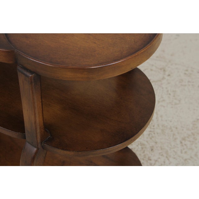 Pair of Baker Three-Tier Leather Top Stands For Sale - Image 13 of 14