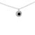 Contemporary .925 Sterling Silver 5/8 Cttw Black Diamond 3 Station with Halo Necklace For Sale - Image 3 of 4