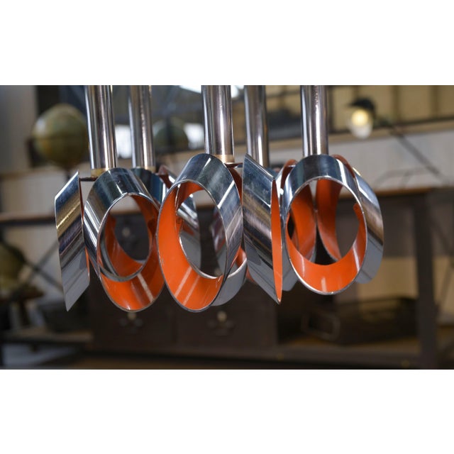 Metal Chrome Metal Cascade Pendant Light from Massive Lighting, 1960s For Sale - Image 7 of 8