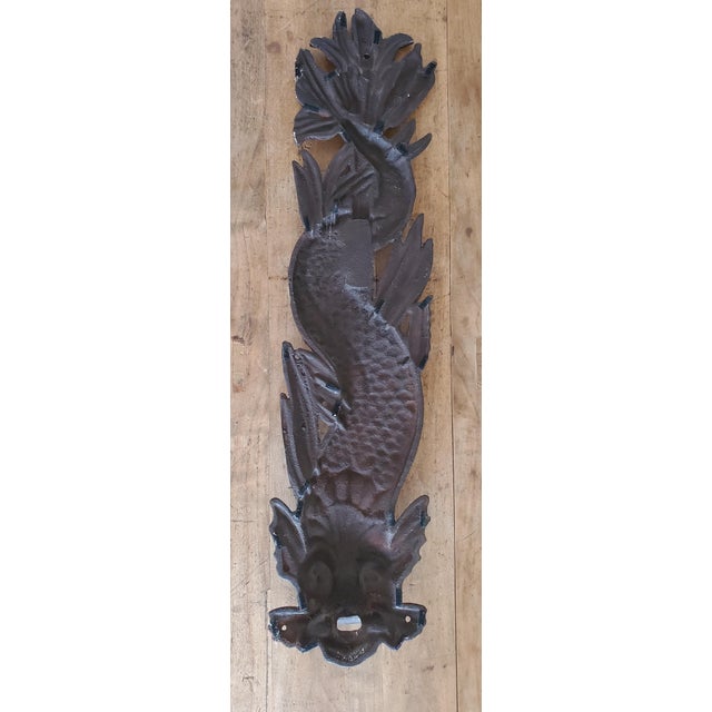 Dolphin Plaque Fish Fountain Down Spout, Large Cast Iron Plaque, 19th Century For Sale - Image 12 of 12