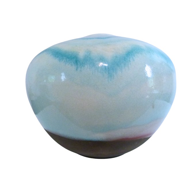 Tony Evans Tony Evans Signed Large Raku Ceramic Art Pottery Vase Signed & Numbered Mid-Century For Sale - Image 4 of 12