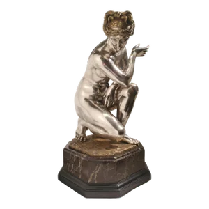 An Original Neoclassical Parcel Gilt and Silvered Bronze Statue of Venus Circa 1850
