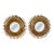 Pair Gilt Metal Eyelash Sunburst Convex Wall Mirrors For Sale