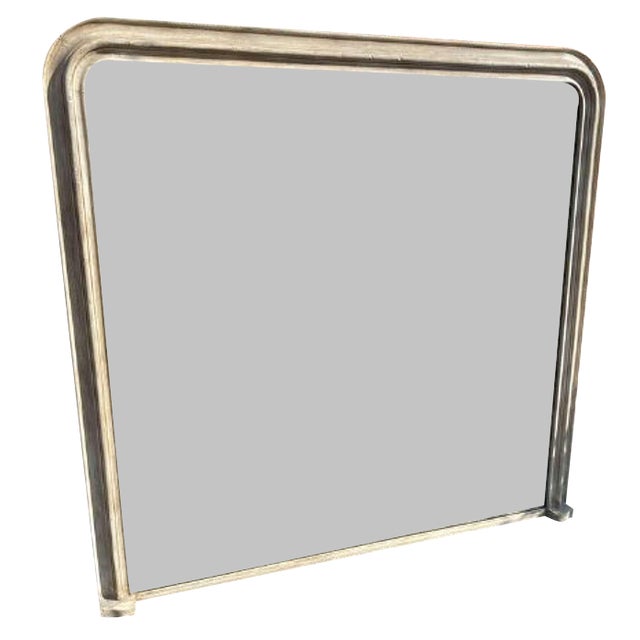 Large Antique 19th Century French Carved Wood & Gesso Mirror For Sale