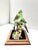 Ceramic Mid Century Porcelain Parakeet Sculpture – Chinoiserie Bird Figurine on Wood Base For Sale - Image 7 of 12