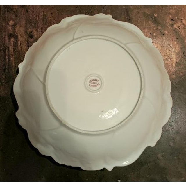 Museum Quality Antique German Art Nouveau Porcelain Centerpiece Bowl, Morning Glory Mold, Saxe-Altenburg c.1906-1920 by Unger & Schilde For Sale - Image 4 of 10