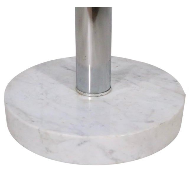 Chrome Mid 20th Century Chrome and Marble Arc Form Floor Lamp For Sale - Image 8 of 13