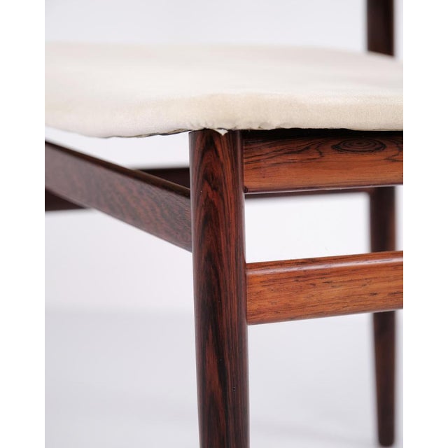 Dining Chairs in Rosewood with Light Upholstery by Henning Sørensen, 1960s, Set of 4 For Sale - Image 9 of 12