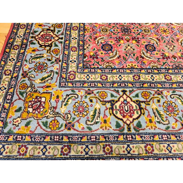 Vintage Persian Tabriz Rug, Hand-Knotted Wool, Allover Herati Pattern, Plum & Blue, 7x10 For Sale - Image 14 of 16