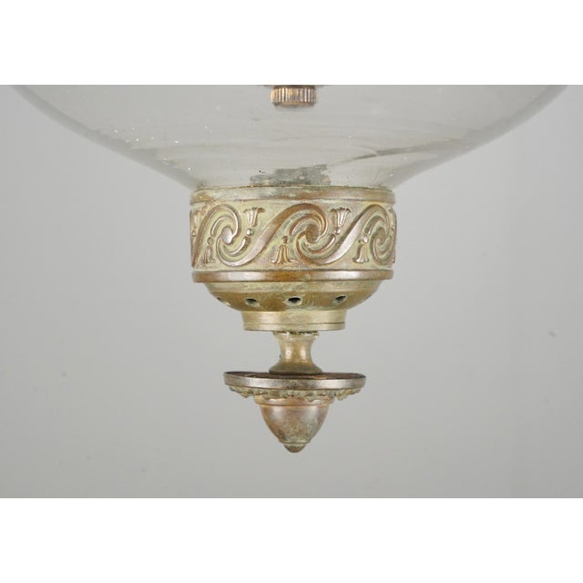Transparent Antique 7.5 In. Clear Crystal Onion Bell Jar Pendant Light For Sale - Image 8 of 14