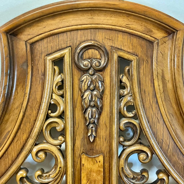 Burnt Umber 1968 Mid-Century Italian Mediterranean Thomasville King Headboard With Burlwood Accents For Sale - Image 8 of 12