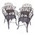 Late 20th Century Bamboo-Style Aluminum Arm Chairs - Set of 4 For Sale