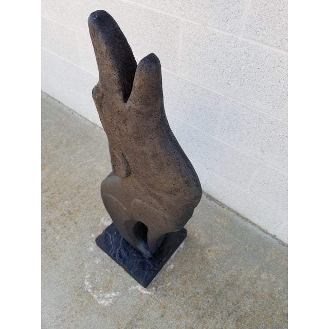 Rustic Mid Century Coyote Terracotta and Cement Statue For Sale - Image 3 of 11