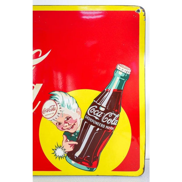 Enamelled Coca-Cola Sign, Netherlands, 1950s For Sale - Image 14 of 18