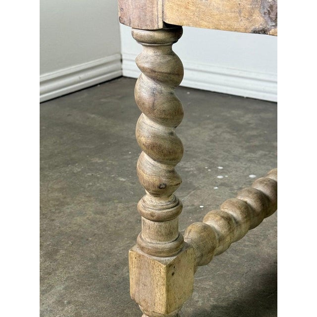 Large European Rustic Coffee Table With Parquetry Top and Barley-Twist Base For Sale - Image 14 of 16