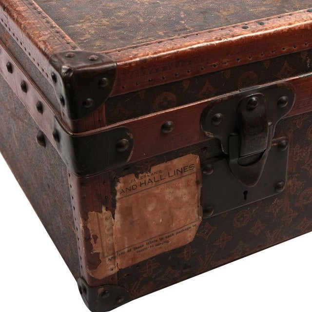 Antique Monogram Cabin Trunk on Custom Stand Case from Louis Vuitton, 1910s For Sale - Image 4 of 8