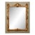 French 1800s Painted and Carved Giltwood Mirror with Cartouche and Floral Motifs For Sale