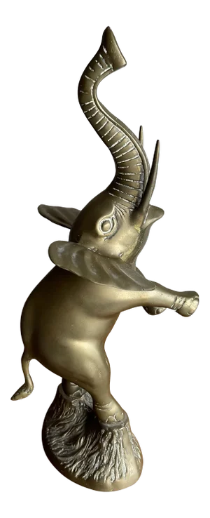 Vintage Mid 20th Century Standing Brass Elephant Figurine or Sculpture