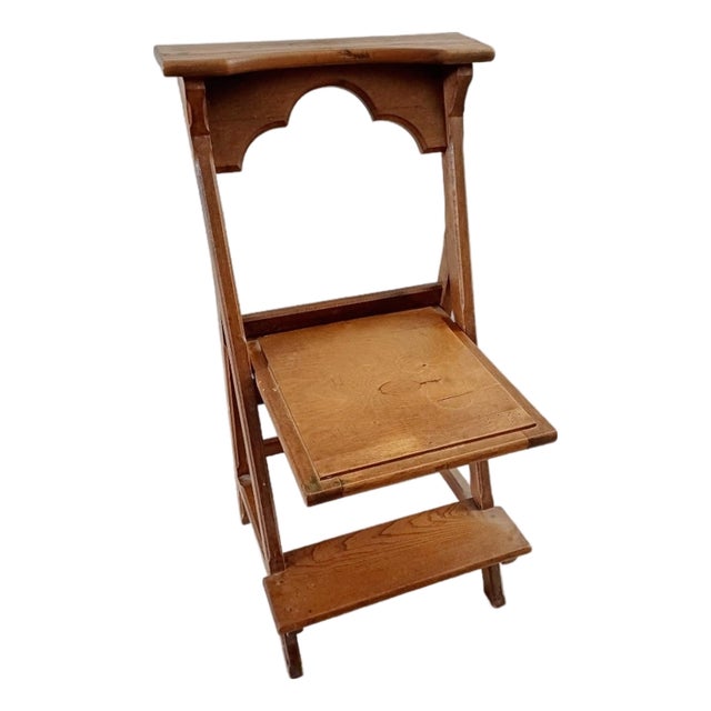 Antique Dutch Monastery Sculptural Gothic Kneeler with Footrest, 1890s For Sale
