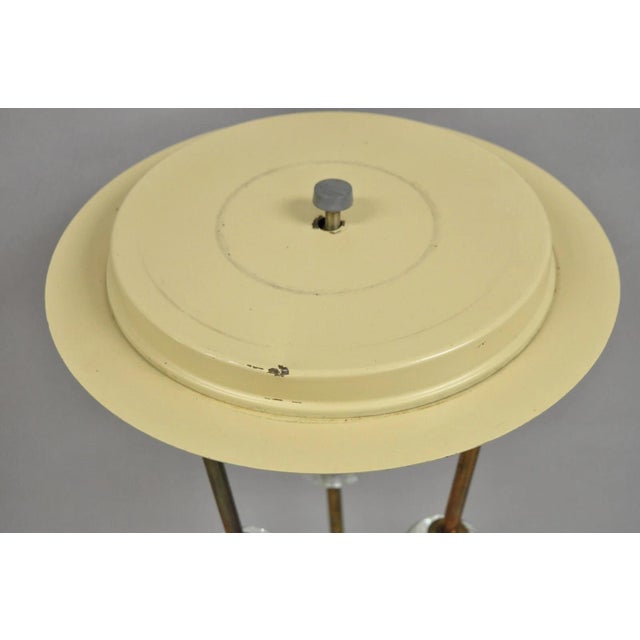 Vintage Mid Century Italian Modern Brass and Glass Sphere Tripod Tall Table Lamp For Sale In Philadelphia - Image 6 of 12