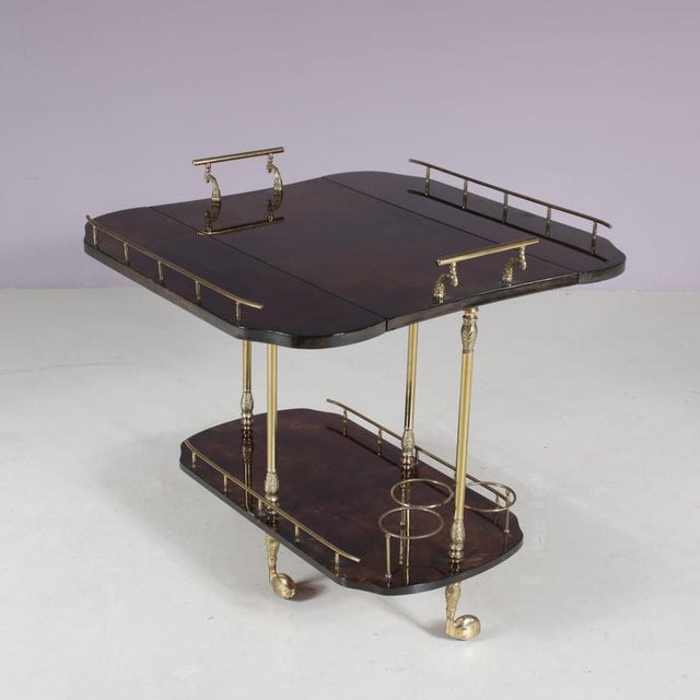 Vintage Italian Bar Cart from Aldo Tura, 1960 For Sale - Image 13 of 18