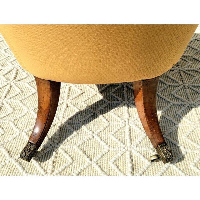 19th Century Antique Carved Mahogany Regency Library Chair For Sale In Washington DC - Image 6 of 9