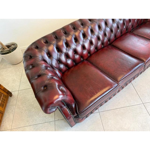 Chesterfield Four Seater Club Sofa in Oxblood For Sale - Image 18 of 18