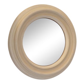 Vintage Convex Taupe Wall Mirror For Sale