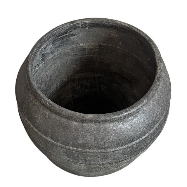 Madrid Black Earth Ware Vintage Pot Planter For Sale - Image 4 of 5