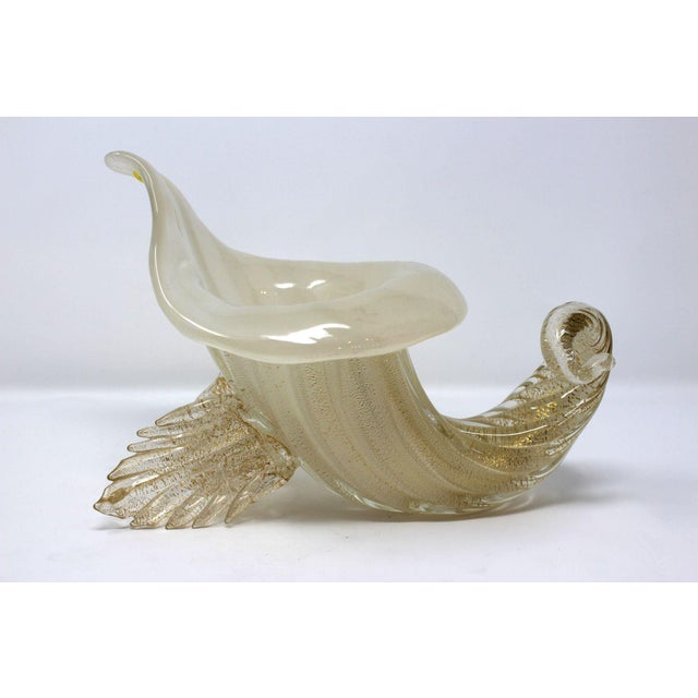 Archimede Seguso 1950s Murano Attributed Glass Cornucopia For Sale - Image 4 of 4