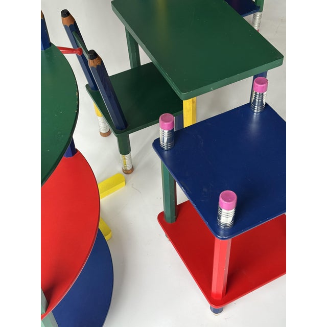 Children's Pencil Furniture Set by Pierre Sala, 1980, Set of 6 For Sale - Image 3 of 15