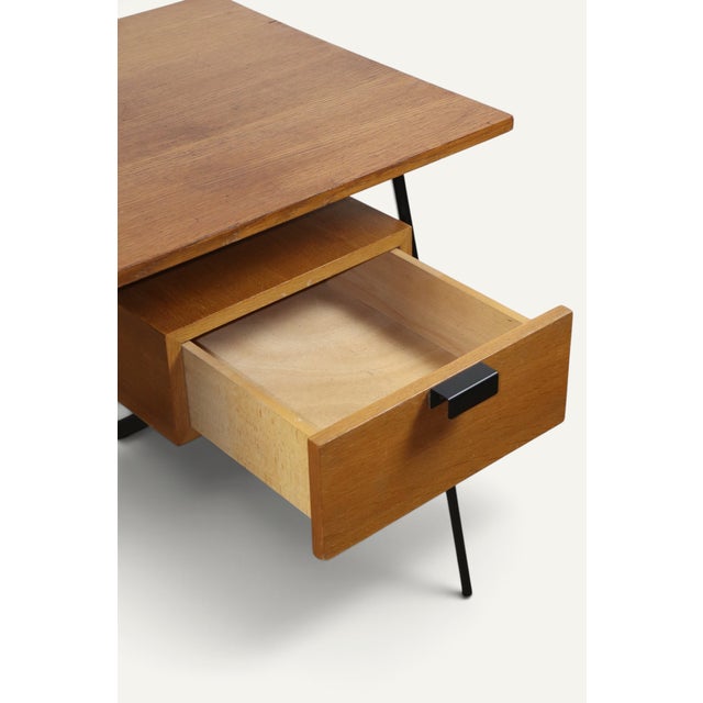Desk by Pierre Paulin for Thonet in Oak and Black Metal, 1950s For Sale - Image 16 of 18