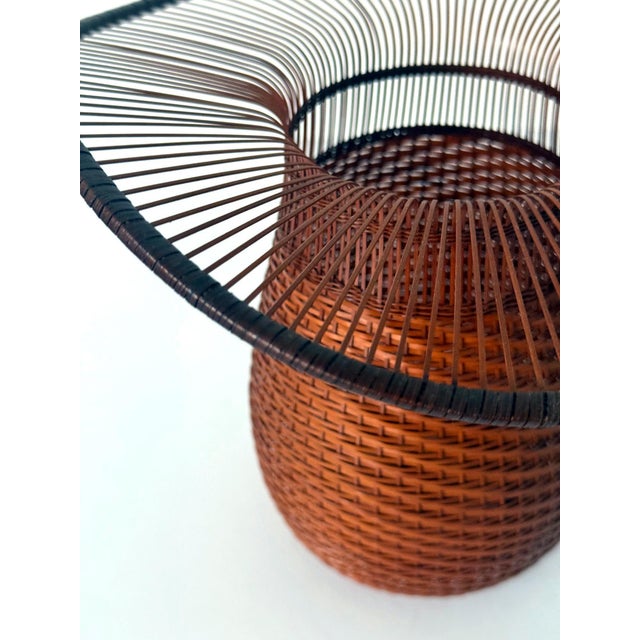 Japanese Woven Bamboo Ikebana Vase by Jin Morigami For Sale - Image 10 of 18