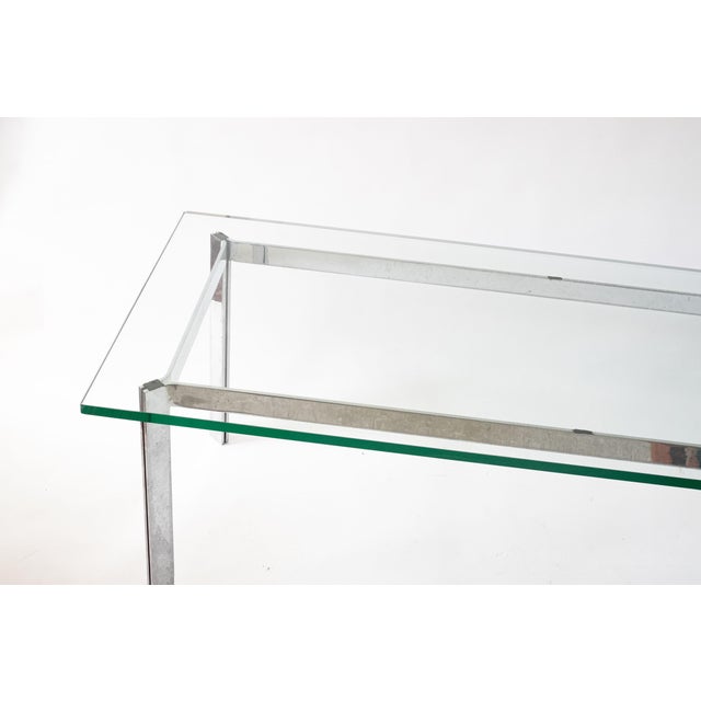 Industrial Minimal Glass Table For Sale - Image 4 of 6