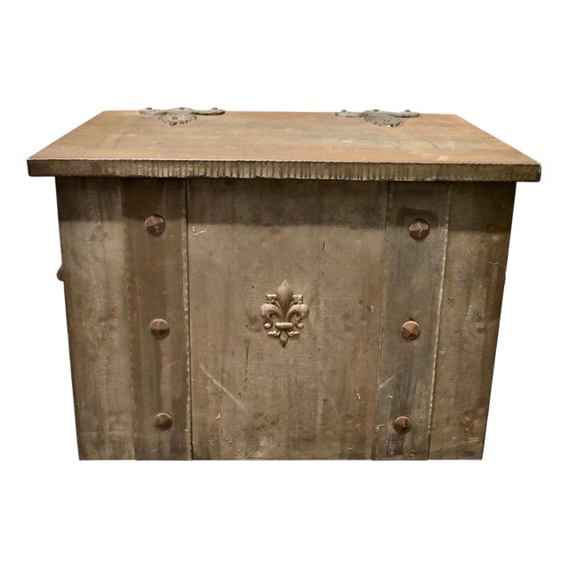 Antique Industrial Chest in Steel, 1890 For Sale
