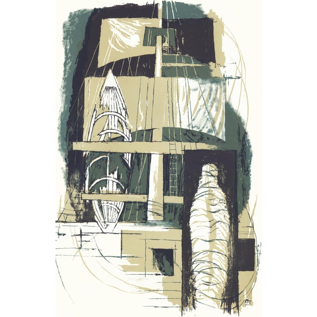 Original lithograph by Benton Spruance from the portfolio "Moby Dick - The Passion of Ahab" printed by The Meriden Gravure...