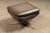 Mid-Century Modern MCM Tufted Leather Wingback Swivel Chair With Ottoman in Grey For Sale - Image 3 of 12