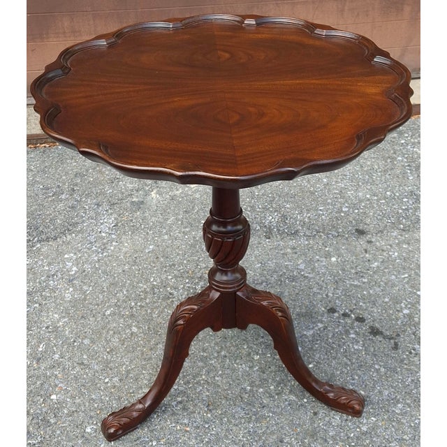 Late 19th Century Refinished George III Style Mahogany Pie Crust Tea, Wine, Side Table, Circa 1880 For Sale - Image 5 of 11